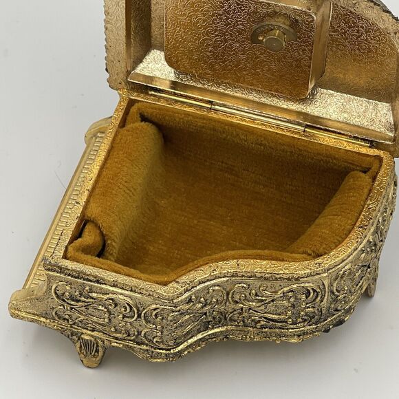 Vintage SANKYO Art Of Chokin Grand Piano Music Box WORKS 1940 - 1960 Japan Bird - Picture 3 of 13